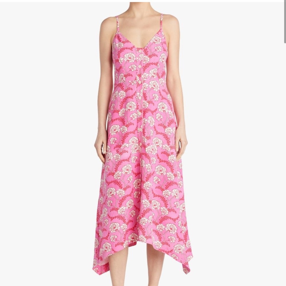 A.L.C. Marissa Pink Floral Print Midi Dress Women Size 0